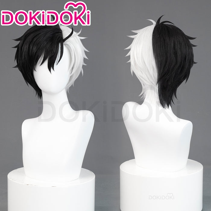 【Ready For Ship】DokiDoki Anime Wind Breaker Cosplay Haruka Sakura Wig Short Straight Black White Hair