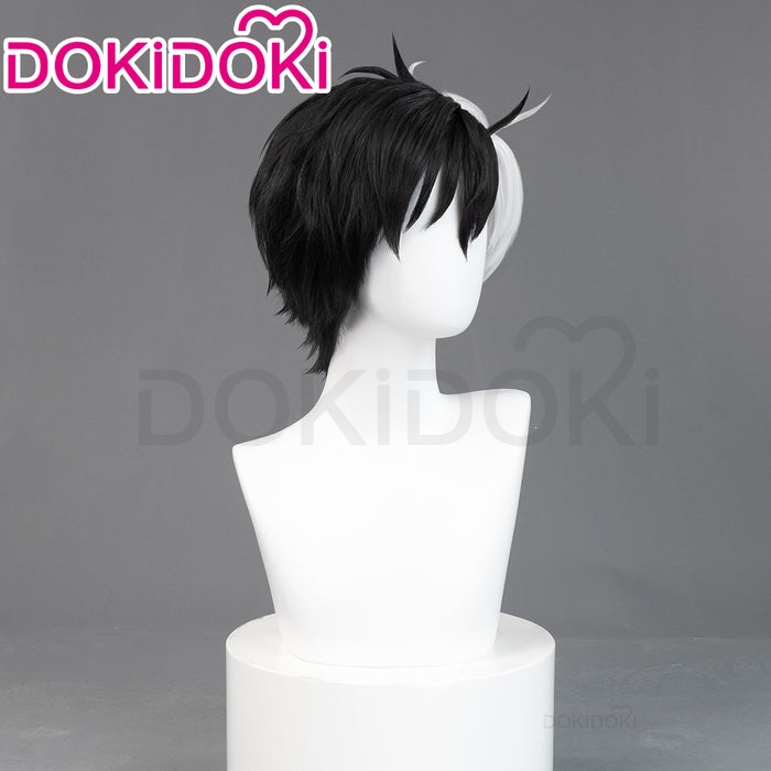 【Ready For Ship】DokiDoki Anime Wind Breaker Cosplay Haruka Sakura Wig Short Straight Black White Hair