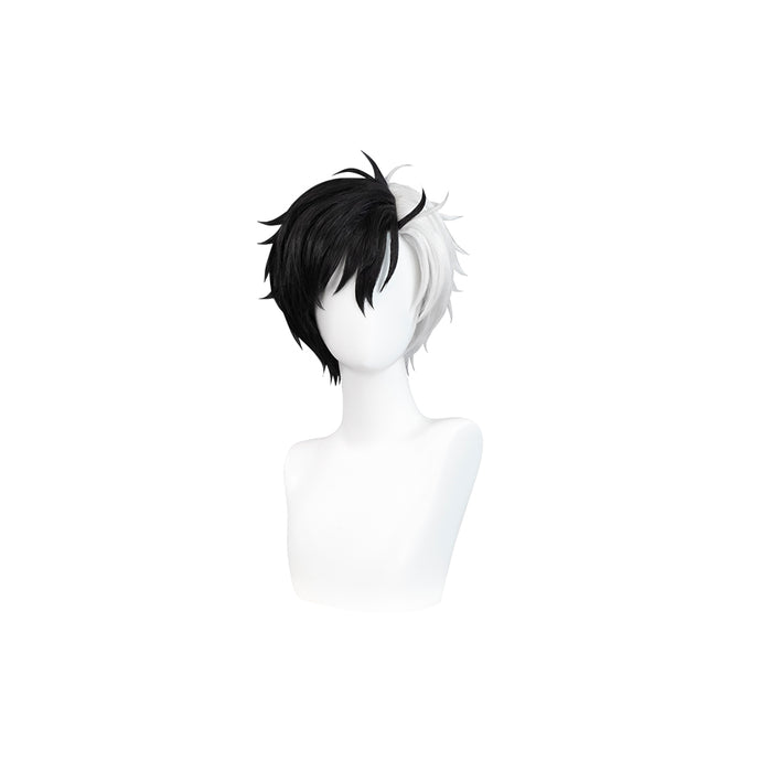 【Ready For Ship】DokiDoki Anime Wind Breaker Cosplay Haruka Sakura Wig Short Straight Black White Hair