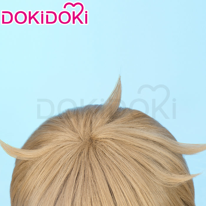 【Ready For Ship】DokiDoki Game Cosplay Wig Short Straight Yellow  Hair