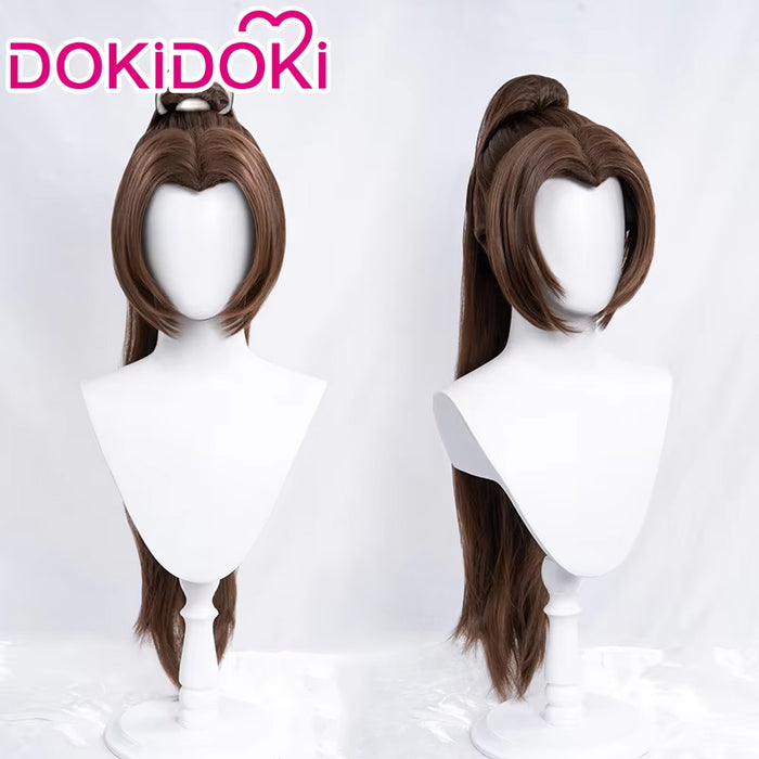 【Ready For Ship】DokiDoki Game Fighter Cosplay Wig Long Brown Straight Hair