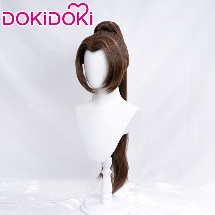 【Ready For Ship】DokiDoki Game Fighter Cosplay Wig Long Brown Straight Hair