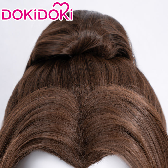 【Ready For Ship】DokiDoki Game Fighter Cosplay Wig Long Brown Straight Hair