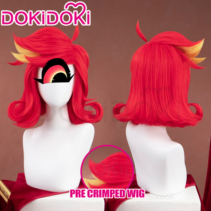 【Ready For Ship】【Pre Crimped 】DokiDoki Anime Hell Hotel Cosplay Wig Short Curly Red Yellow Hair