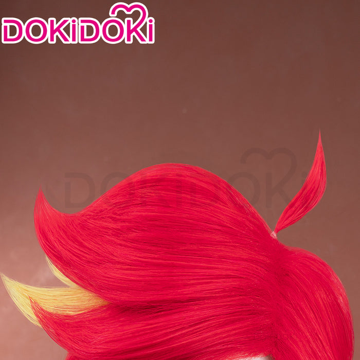 【Ready For Ship】【Pre Crimped 】DokiDoki Anime Hell Hotel Cosplay Wig Short Curly Red Yellow Hair