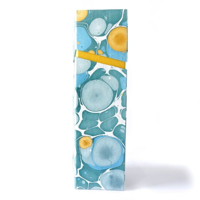 Tabletop Decor Rectangular Wine Box Blue Mustard -