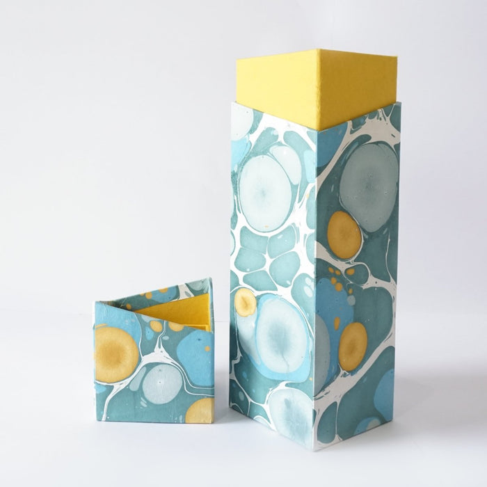 Tabletop Decor Rectangular Wine Box Blue Mustard -
