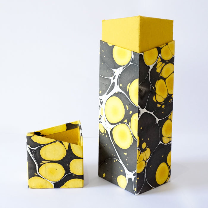 Tabletop Decor Rectangular Wine Box Yellow Black -