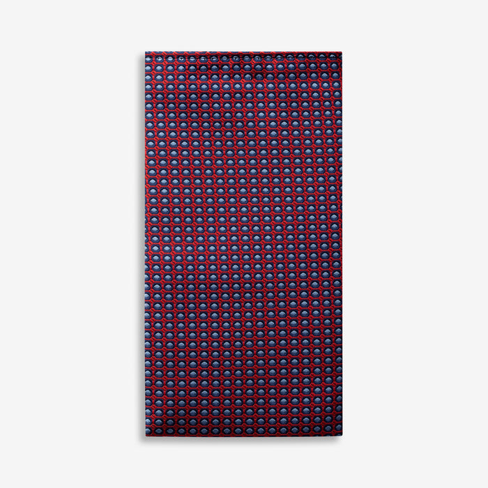 Red Blue Geometric Pocket Square