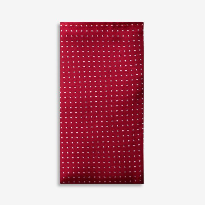 Red Meets White Dotted Pocket Square