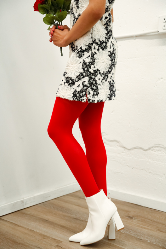 Red Opaque Tights