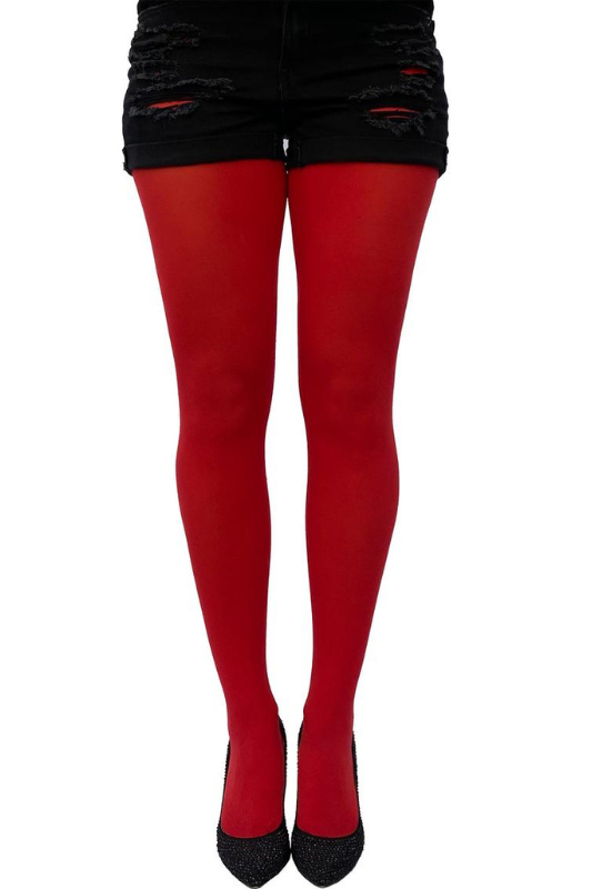 Red Opaque Tights
