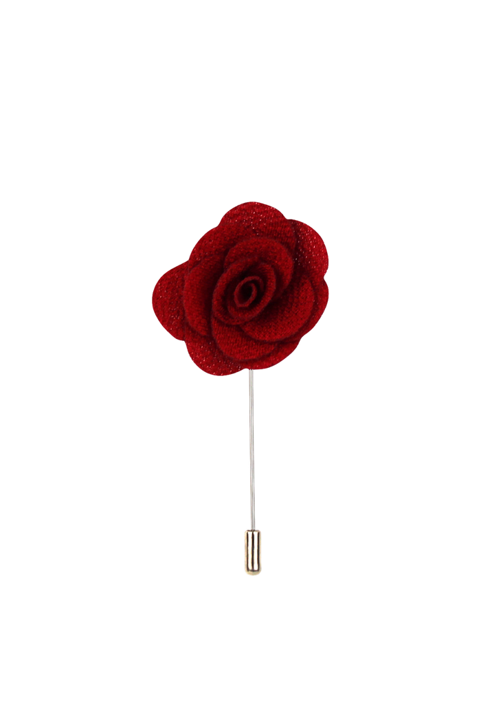 Red Rose Flower Lapel Pin