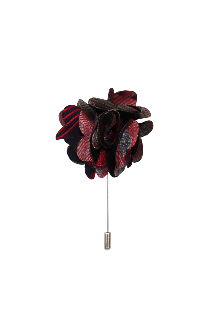 Red Twist Flower Lapel Pin