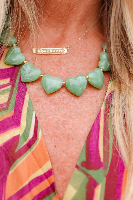 Resin Hearts Necklace