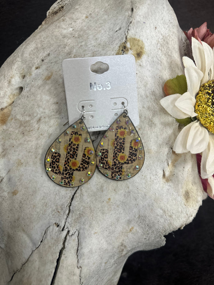 Rhinestone Western Teardrop Earrings