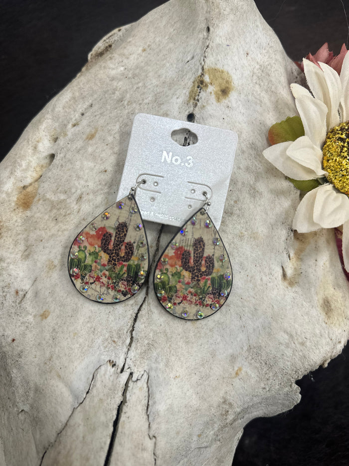 Rhinestone Western Teardrop Earrings