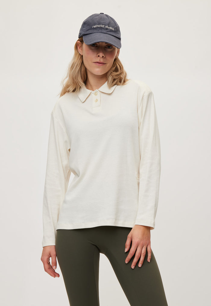 Rethinkit Rib Polo LS Elevate T-Shirt 3182 ivory
