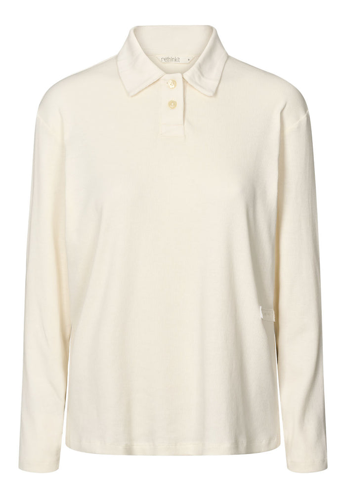 Rethinkit Rib Polo LS Elevate T-Shirt 3182 ivory