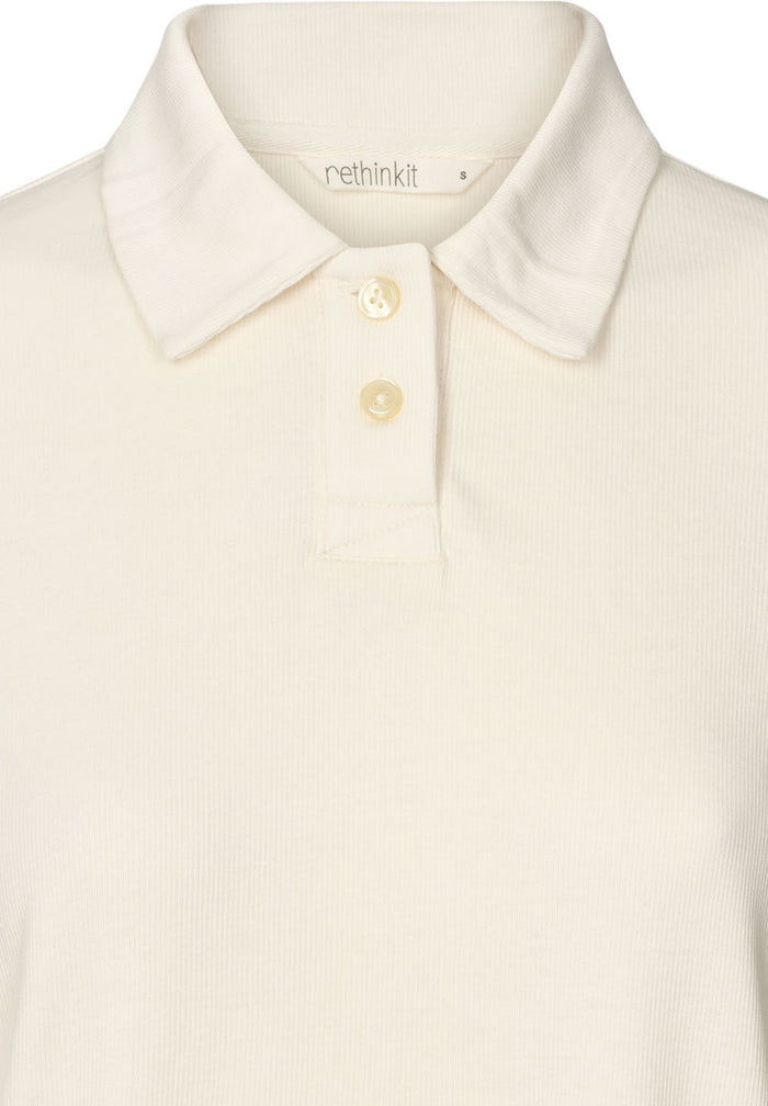Rethinkit Rib Polo LS Elevate T-Shirt 3182 ivory