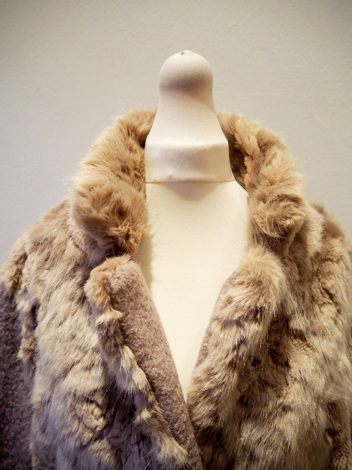 Rino & Pelle Faux Fur Contrast Sleeve Size 12
