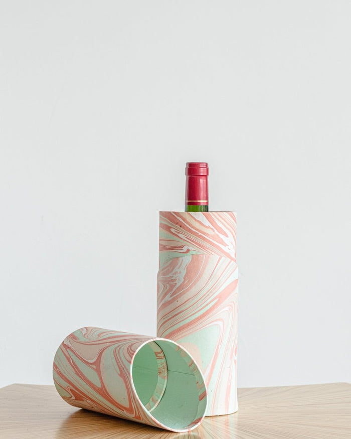 Tabletop Decor Round Wine Box Blush Mint -