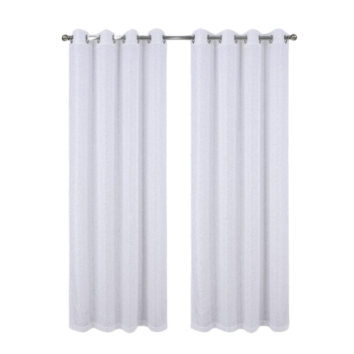 RT Designers Collection 100% Polyester 140 GSM Lava Jacquard Grommet Curtain Panel 54" x 84" White