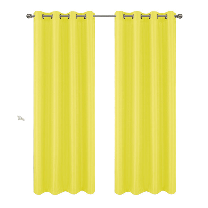 RT Designers Collection 100% Polyester 140 GSM Sedona Jacquard Grommet Curtain Panel Yellow