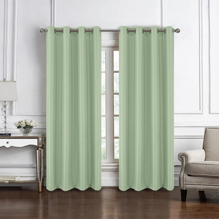 RT Designers Collection 100% Polyester 140 GSM Sedona Jacquard Grommet Curtain Panel Sage