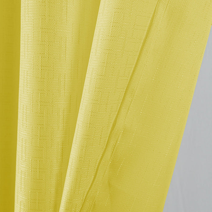 RT Designers Collection 100% Polyester 140 GSM Sedona Jacquard Grommet Curtain Panel Yellow