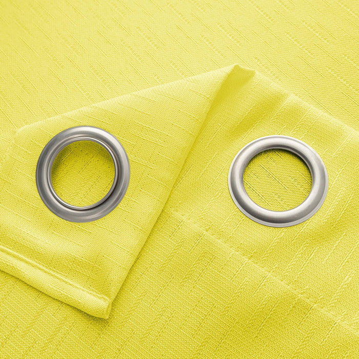 RT Designers Collection 100% Polyester 140 GSM Sedona Jacquard Grommet Curtain Panel Yellow