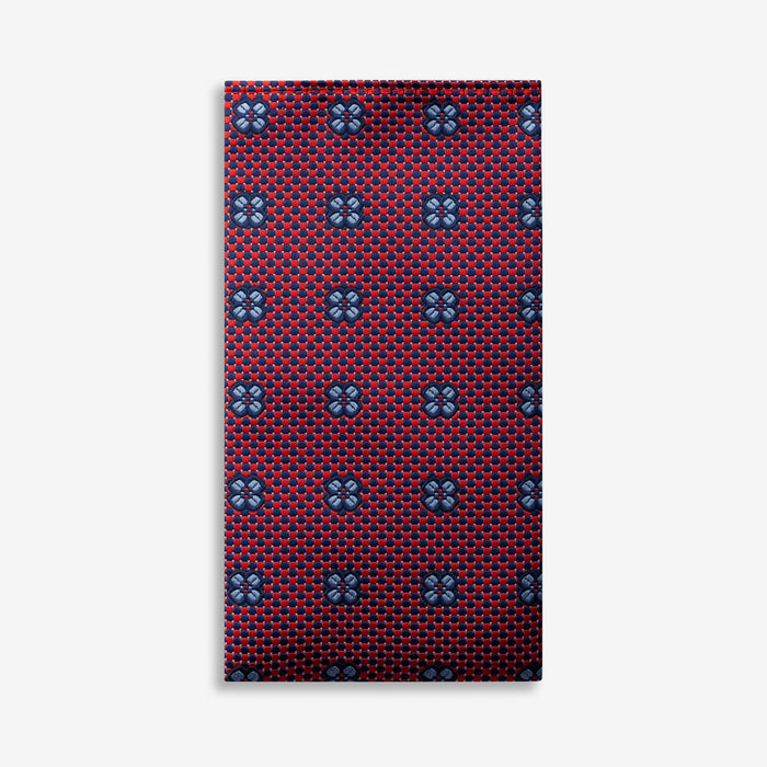 Ruby Blue Geometric Pocket Square