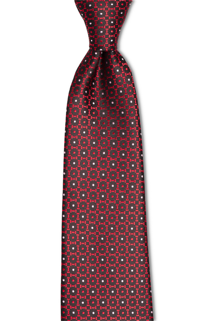 Ruby Red Geometric Tie