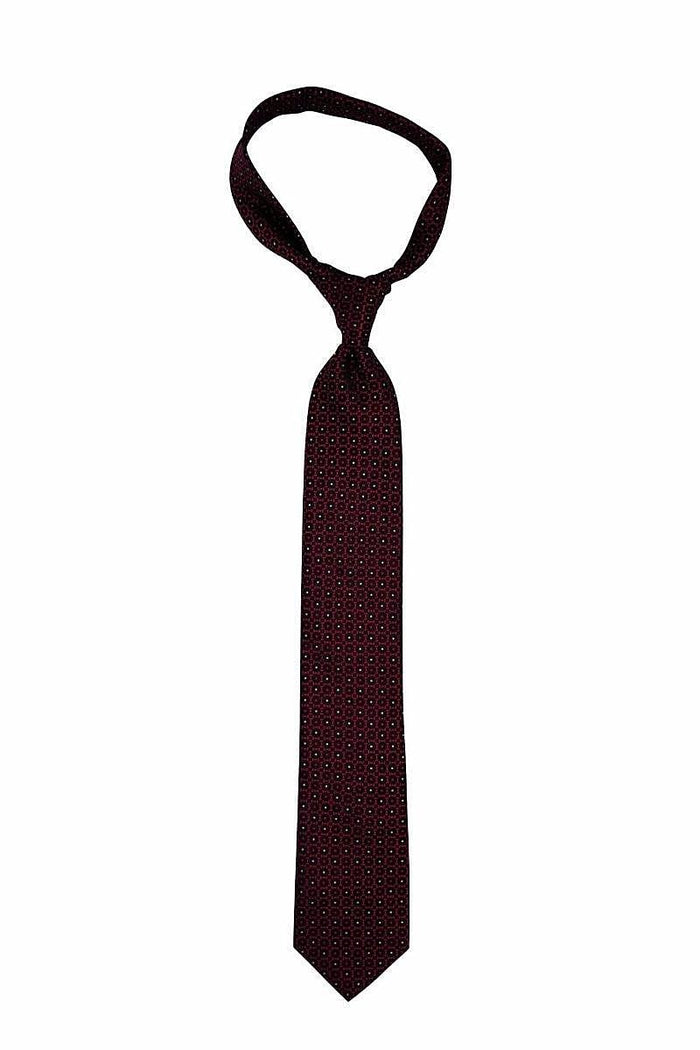 Ruby Red Geometric Pre-tied Tie, Tie, GoTie
