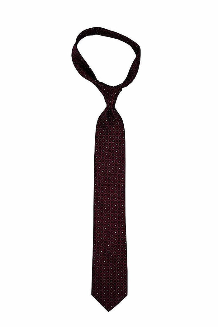 Ruby Red Geometric Pre-tied Tie, Tie, GoTie