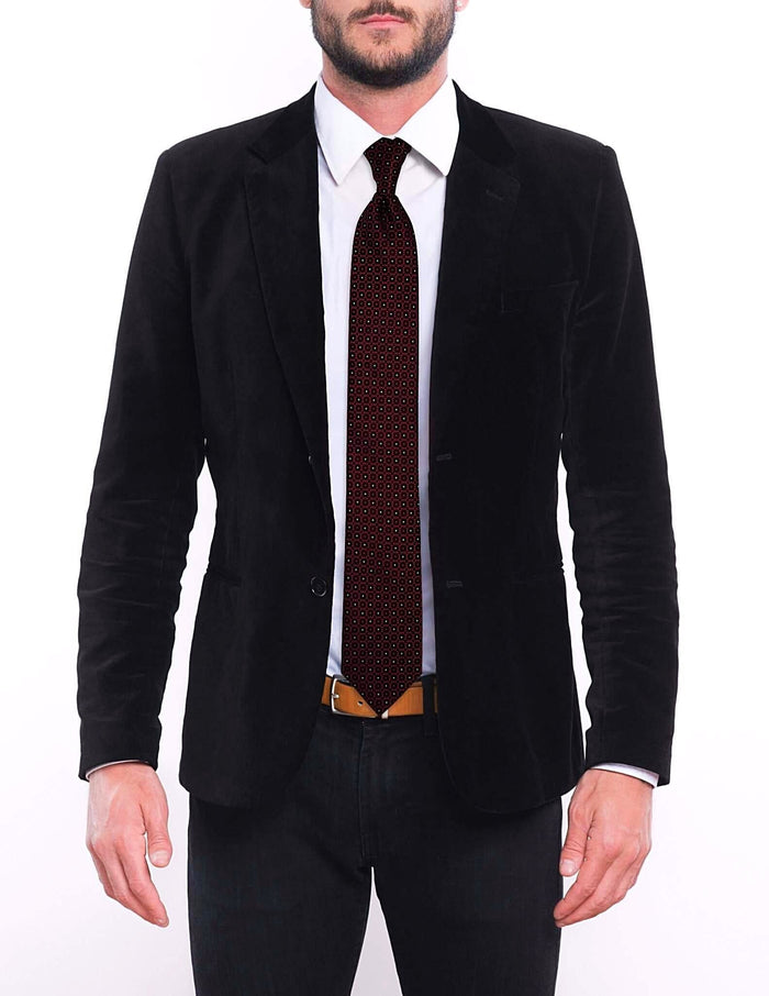Ruby Red Geometric Pre-tied Tie, Tie, GoTie
