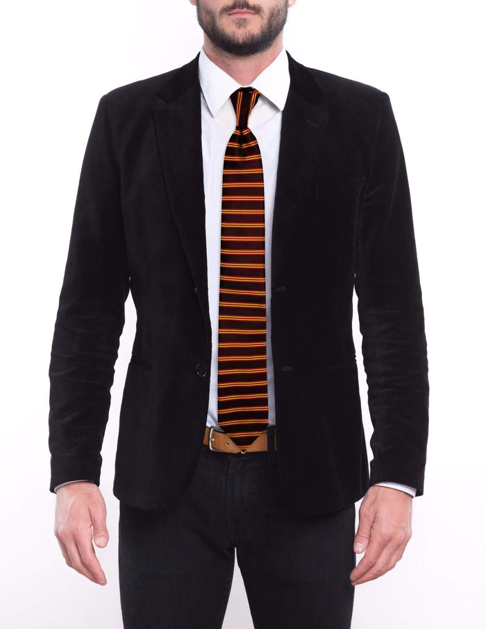 Ruby Red Horizontal Striped Pre-tied Tie, Tie, GoTie