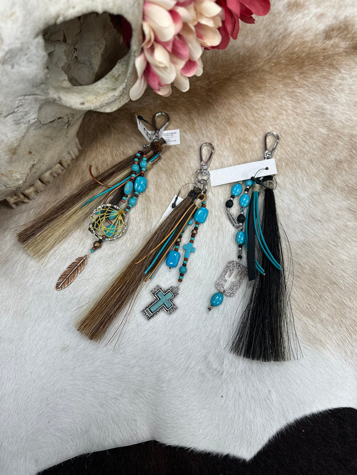 Saddle Charm Western Clip Keychain