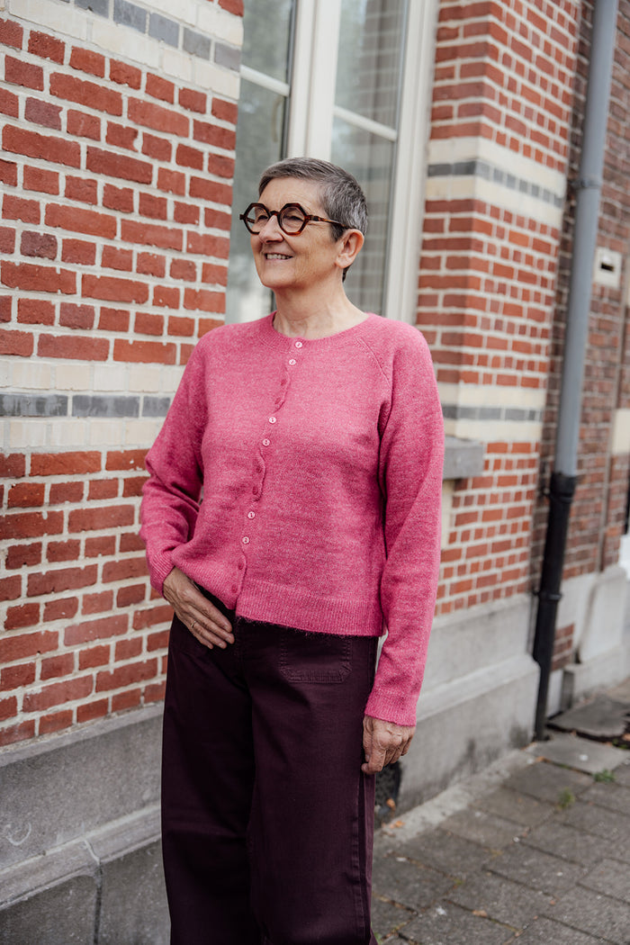Sage cardigan roze