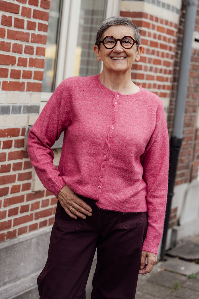 Sage cardigan roze