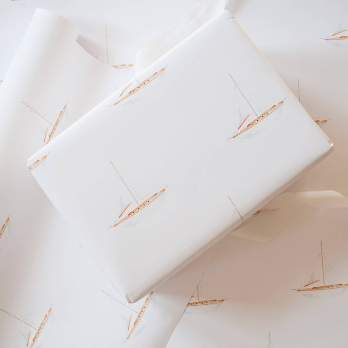 Sailboat Gift Wrap - 3 Sheets/Roll