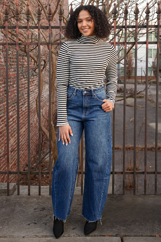 Sammie Barrel Jeans - Dark Denim