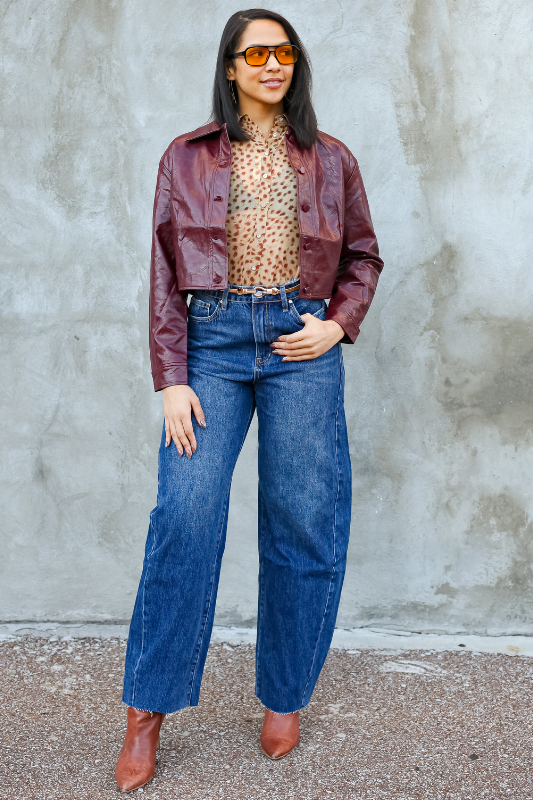 Sammie Barrel Jeans - Dark Denim