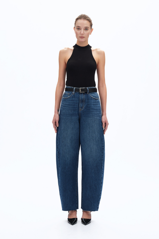 Sammie Barrel Jeans - Dark Denim