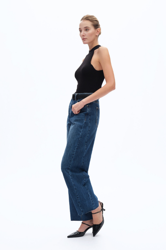 Sammie Barrel Jeans - Dark Denim