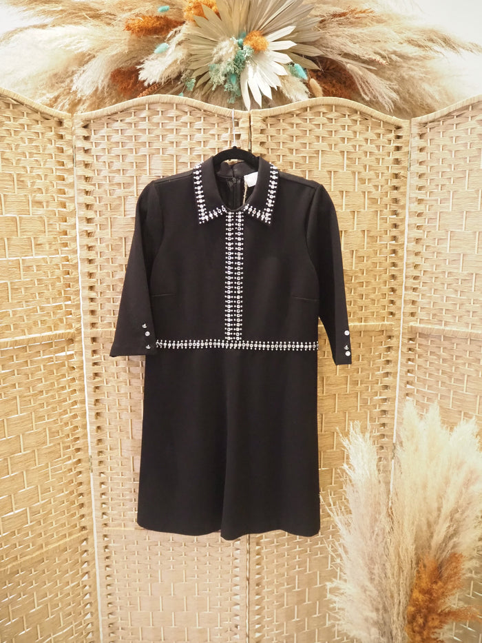 Savida Black Diamond Shift Dress Size 10
