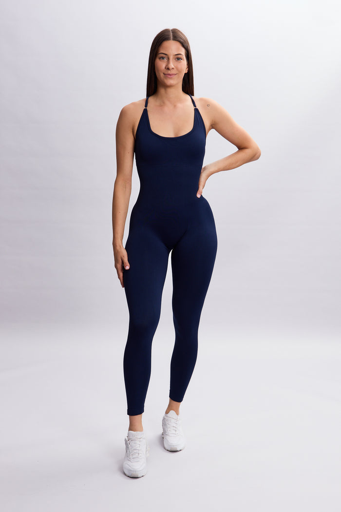SEAMLESS SCRUNCH ONESIE DARK BLUE