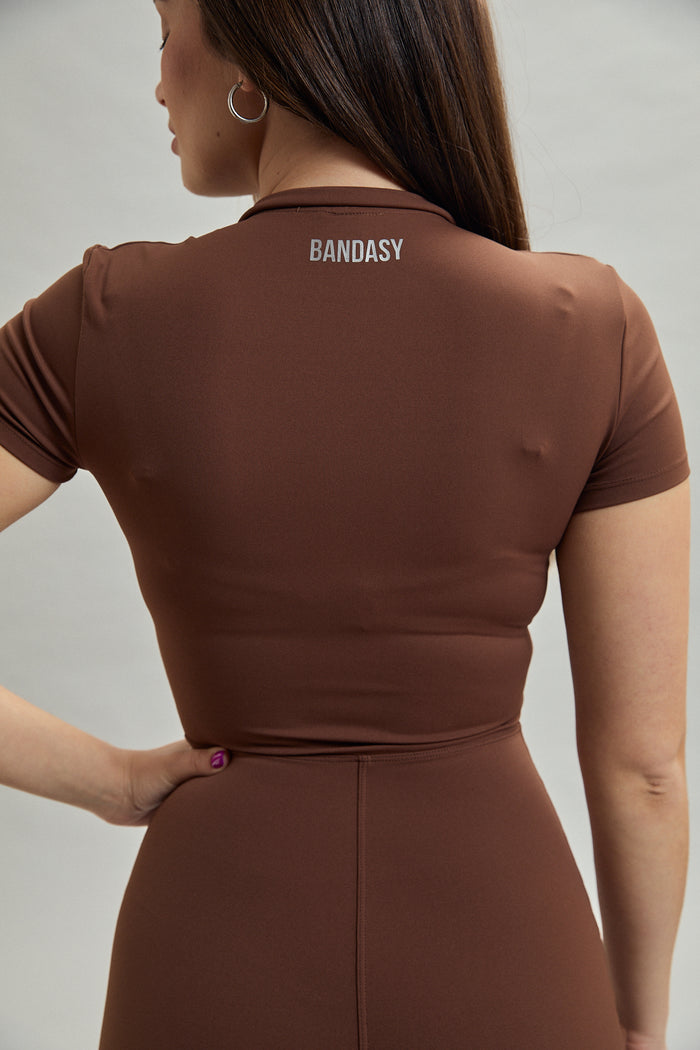 SECOND SKIN ONESIE SHORT BROWN