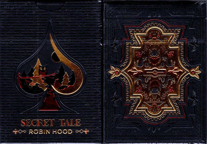PlayingCardDecks.com-Secret Tale of Robin Hood Black Owl Playing Cards WJPC