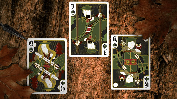 PlayingCardDecks.com-Secret Tale of Robin Hood Black Owl Playing Cards WJPC